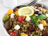 Salade de lentilles à la grecque (tomates, feta)