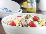 Salade de pâtes au poulet façon grecque