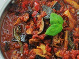 Sauce tomate à l’aubergine et poivrons, recette facile