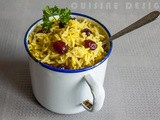 Cinnamon rice with cranberries and saffron