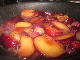 Sauteed Plums and Red Grapes over baked chicken