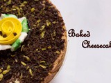 Baked yogurt Cheesecake with chocolate toppings