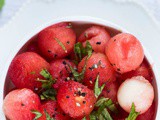 Chilled melon balls salad