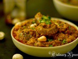 Khumb makhana ki sabzi- button mushrooms & puffed lotus seeds in rich cashew tomato gravy