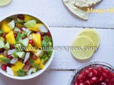 Mango Pomegranate & Tender Coconut Salsa- How to make easy Salsa Recipe for Summer Picnic