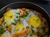 Shakshuka- Poached Eggs in spicy Tomato Sauce