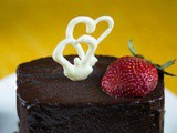 Wholewheat Banana Bread with Chocolate Ganache and Hearts