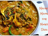 Macher Matha diye Muger Daal ( Yellow Lentil with Fried Fish Head)