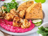 Roasted Cauliflower with Beetroot Hummus