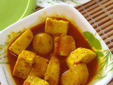 Aloo paneer curry/aloo paneer er dalna