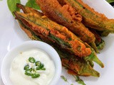 Batter fried stuffed bhindi