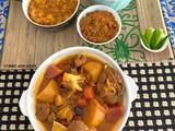 Beet gajor aloo diye pathar mangsho