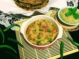 Bengali roasted eggplant mash & peanut mint chutney