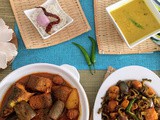 Bengali style mullet curry & bitter gourd pumpkin fry