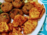 Grilled pineapple and aloo matar tikki