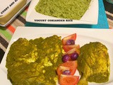 Pomfret in curry leaf paste & yogurt coriander rice