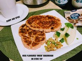 Rose flavoured 'mock' bakarkhani on stove top