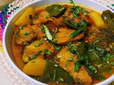 Sheem aloo diye rui maacher jhol / fish with broad bean & potato / shem aloo macchi