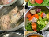 Spicy vegetables and chicken soup