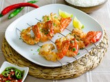 Grilled Jumbo Shrimp (King Prawns) with Lemon & Chili Dip