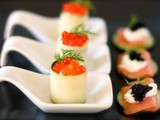 Caviar and smoked salmon appetizers