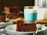 Dried cherry brownies with port ganache glaze