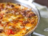 Hatch chiles and chorizo bake