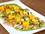 Italian yellowtail crudo with basil-orange vinaigrette