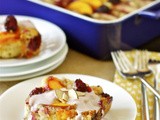 Nectarine, peach, and blackberry cake