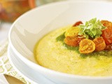 Polenta with slow-roasted cherry tomatoes and pesto