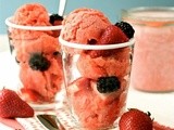 Strawberry-rhubarb sorbet