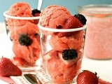 Strawberry-rhubarb sorbet