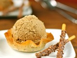 Vietnamese coffee ice cream in a cardamom, almond, and orange tuile