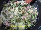 Condimento di asparagi e cotto