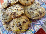 Cookies con scaglie di cioccolato e cranberries