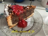 Crostata con crema di ricotta, cioccolato e amaretti