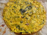 Frittata al forno, con patate e verde di porro e cipollotti