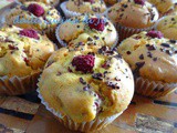 Muffins ai lamponi, senza burro, con fioretto di mais e latte di mandorla