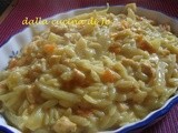 Risoni o orzo pasta con pollo e finocchi