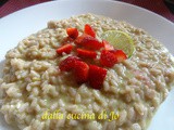 Risotto alle fragole, mantecato all'avocado