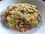 Risotto coi gambi di carciofo, salsiccia e cipollotti