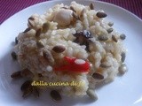 Risotto con crema di porri e seppioline