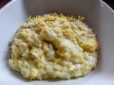 Risotto filante con uova cremose e pesto