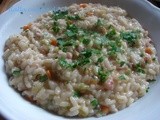 Risotto primavera con totani