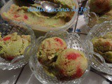 Sorbetto di avocado e confettura di fragole