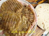 Torta di piadine, melanzane, cotto e formaggio