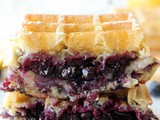 Brie and Blueberry Waffle Grilled Cheese