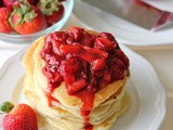 Buttermilk Pancakes with Strawberry Sauce