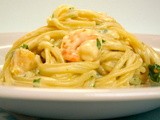 Low-Cal Seafood Fettucini Alfredo