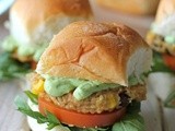 Southwest Quinoa Sliders with Avocado Cream Sauce